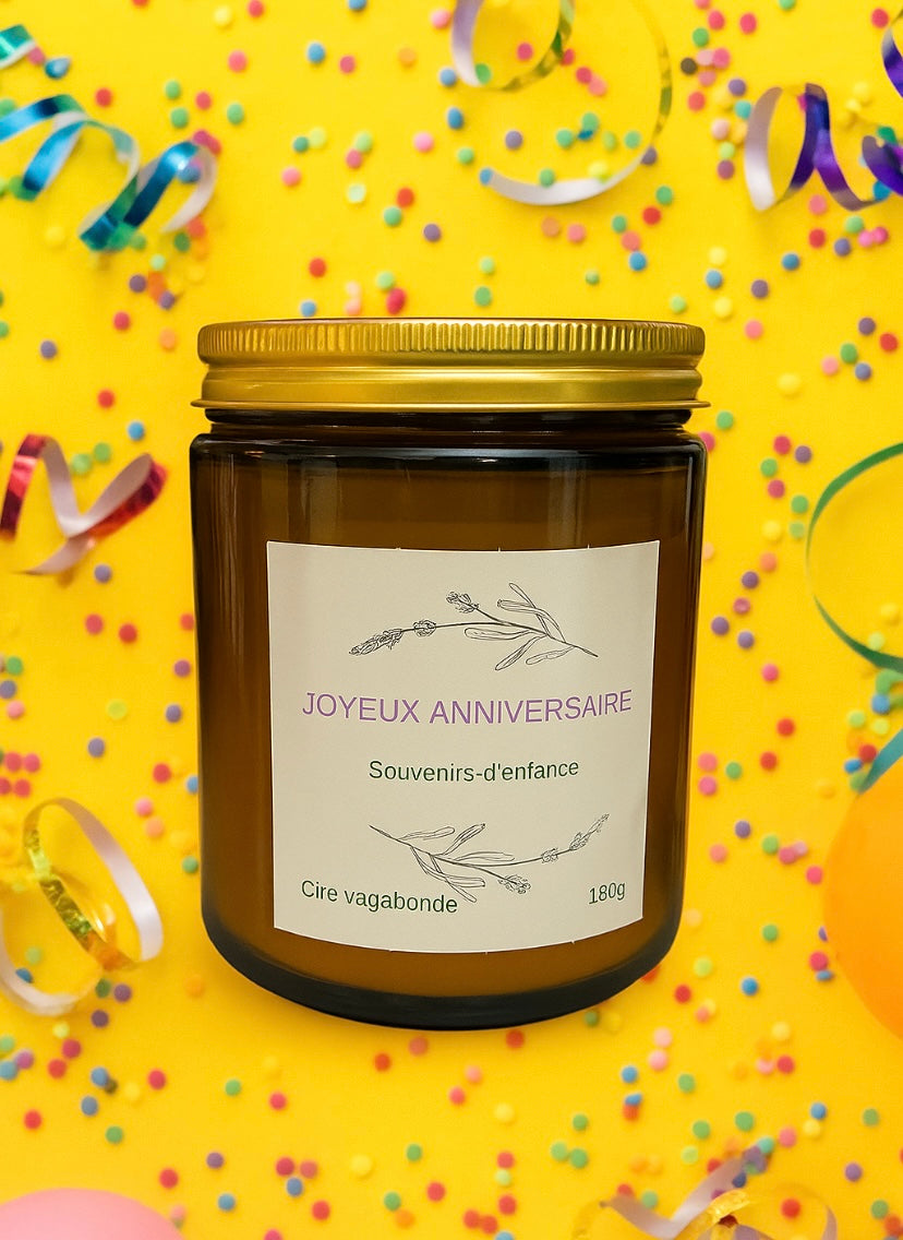 Bougie 100% végétale - Joyeux anniversaire